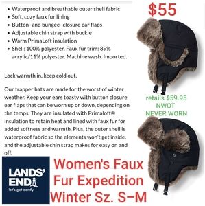 Women's expedition faux fur winter hat